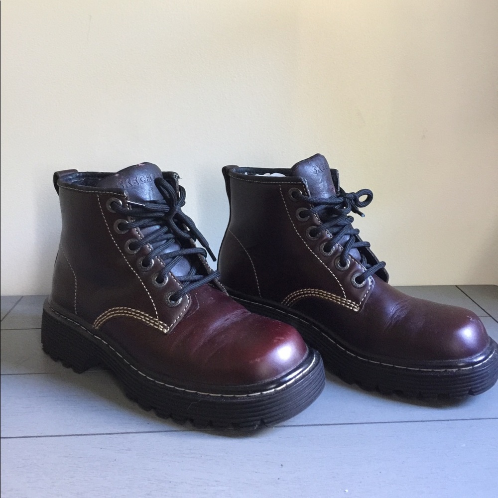 Sketchers Women’s Leather Combat Boots